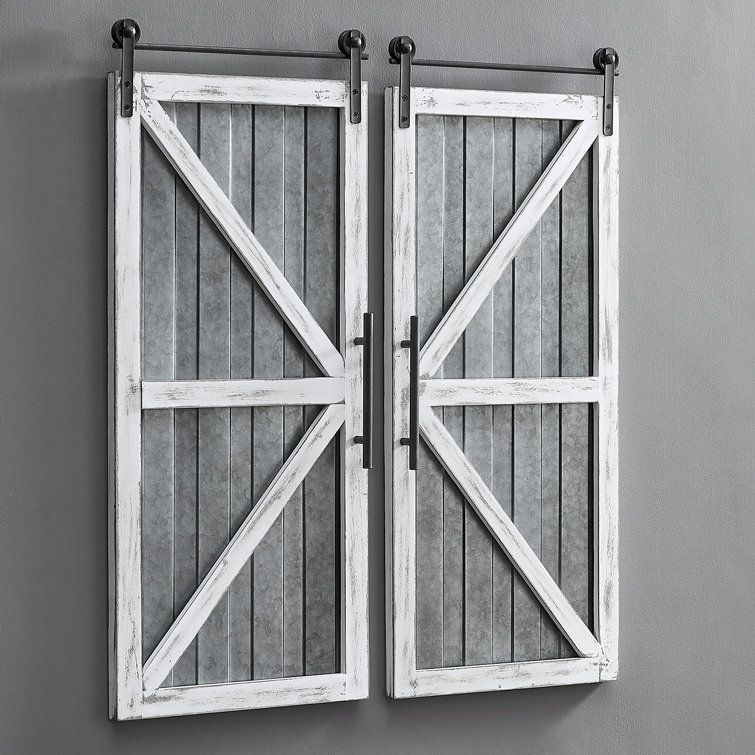 Gracie Oaks 2 Piece Barn Door Wall Décor Set & Reviews Wayfair